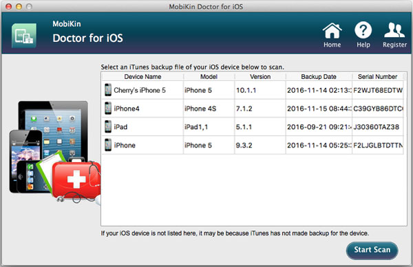 Ejecute Mobikin Doctor para iOS Mac