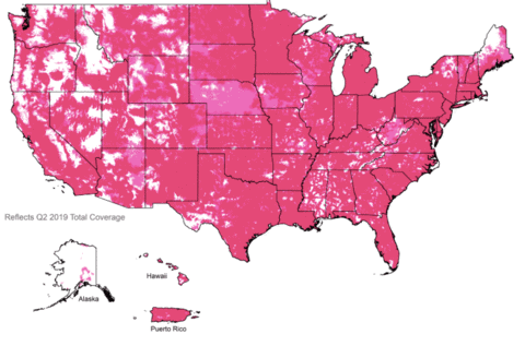 Mapa de cobertura de T-mobile