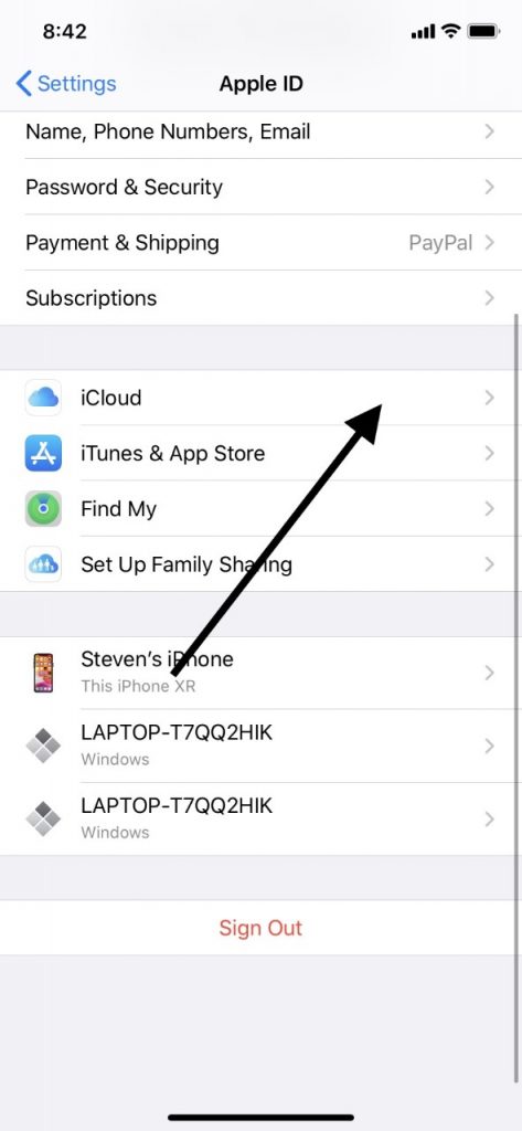 Usando iCloud para la copia de seguridad de fotos de iPhone