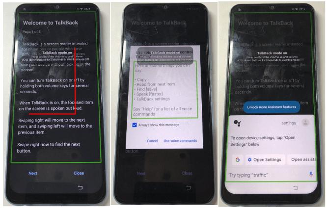 Acceder a Configuración y Salir Talkback