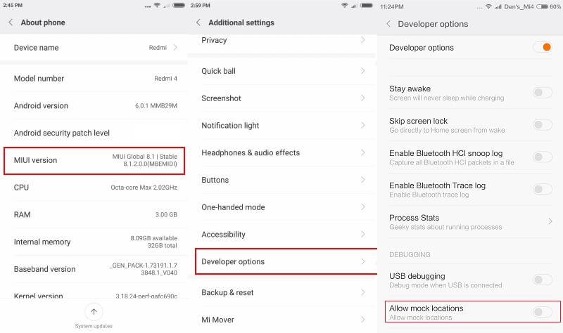 Android permite ubicaciones simuladas