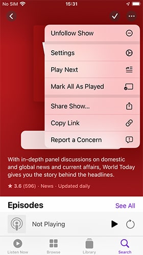 Show de puestos de podcasts de Apple