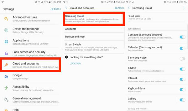 Cómo recuperar fotos eliminadas en Galaxy S7 de Samsung Cloud