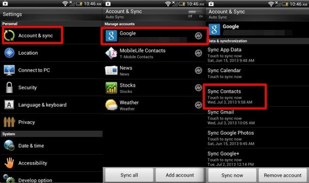 Sync Samsung Contactos con Gmail