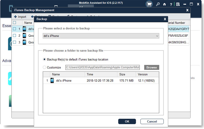Haga una copia de seguridad de los datos de iOS con 1 clic