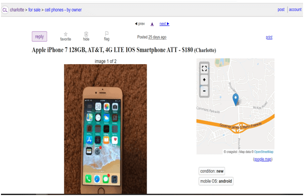 Comprar iPhone usado en Craigslist