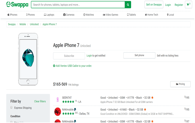Comprar iPhone usado en Swappa