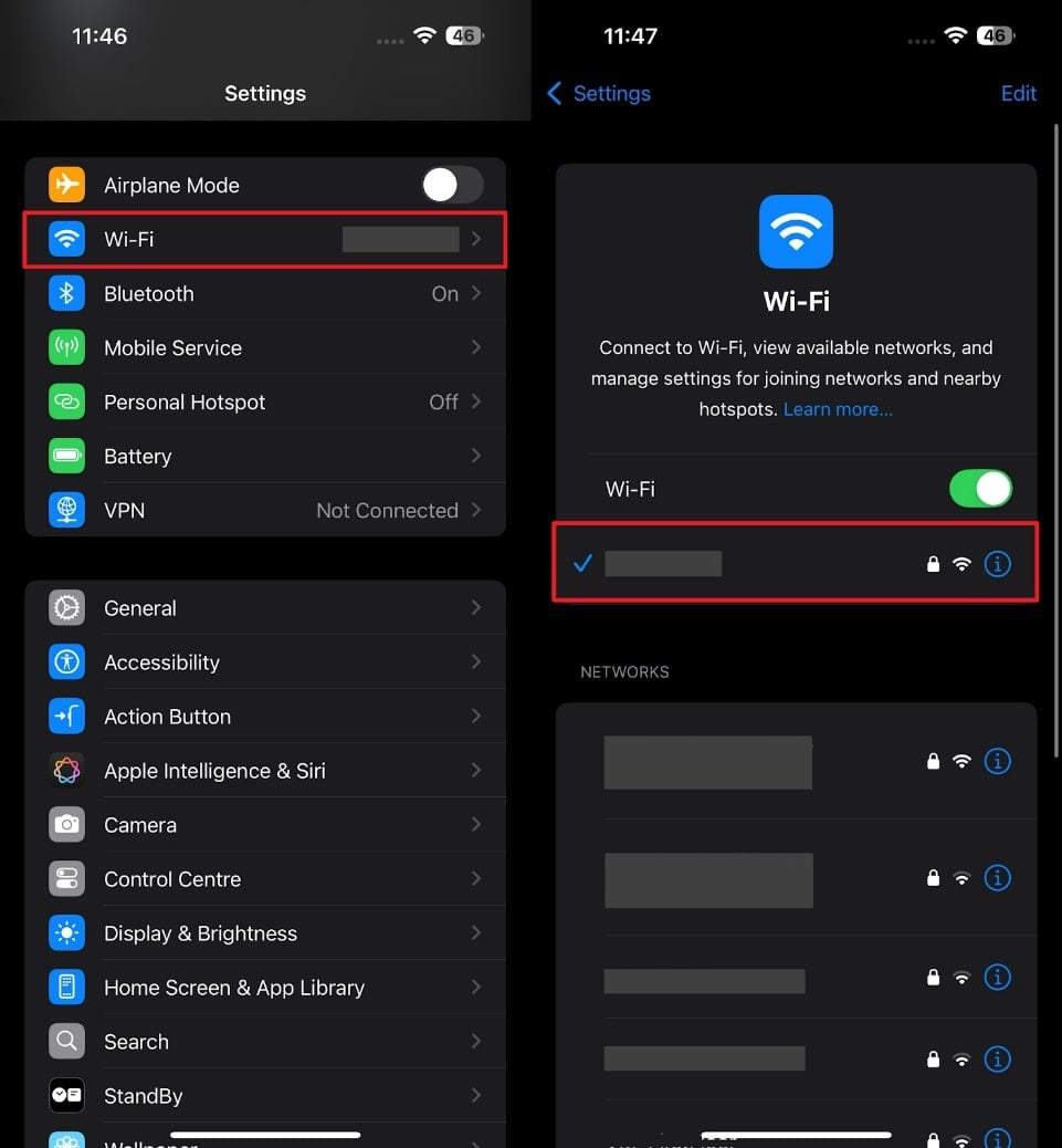 Verifique la conexión a Internet del iPhone