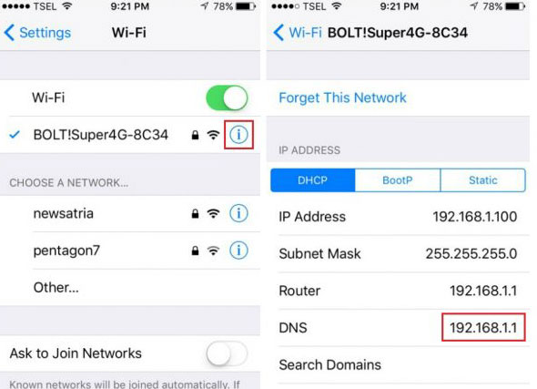 Cambiar la configuración de WiFi DNS