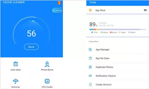 La mejor aplicación de limpieza del teléfono como Cleanr