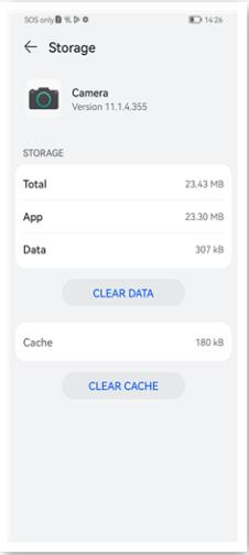 Borrar caché y datos de la cámara Huawei