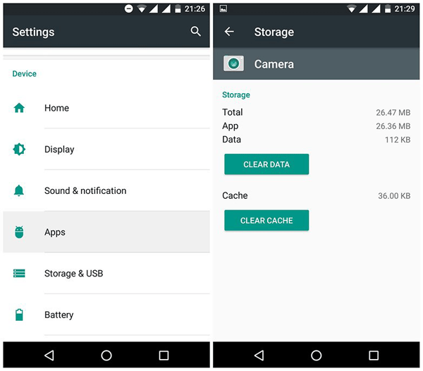 Borrar caché para arreglar el parpadeo de la pantalla de Android