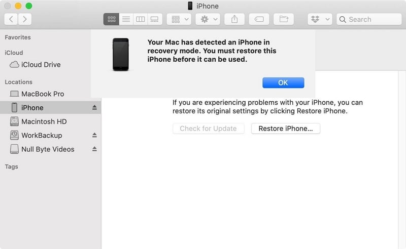 Restaurar iPad en modo DFU 