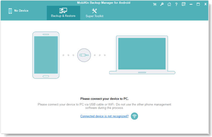 interfaz primaria de copia de seguridad y restauración de Android