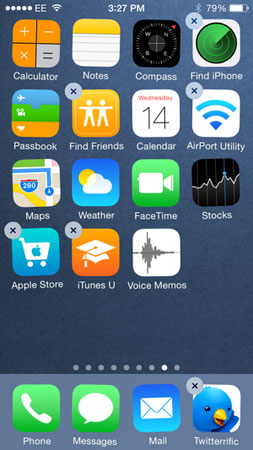 Eliminar aplicaciones para resolver la pantalla azul de la muerte en iPhone