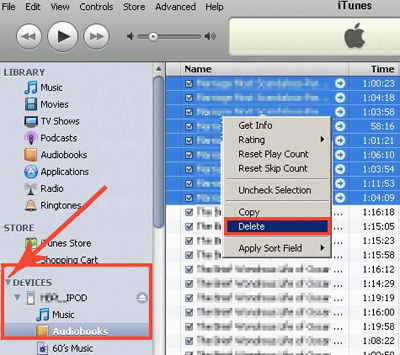 Eliminar el audiolibro de iPhone