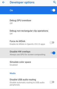 Desactivar superposiciones de hardware