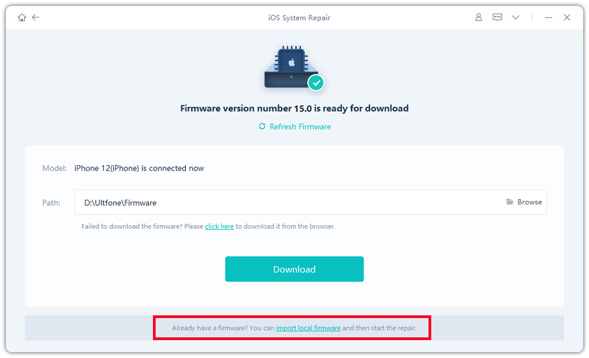 Importar firmware de firmware