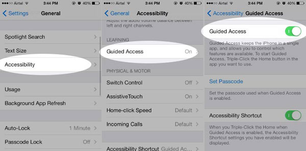 Habilitar el acceso guiado en iPhone