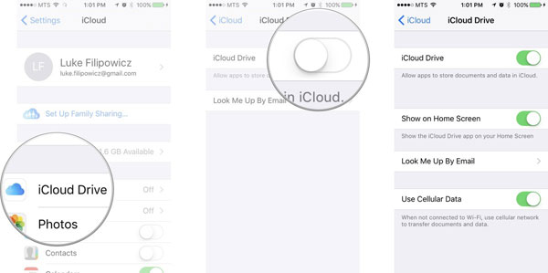 Apague la sincronización de iCloud para arreglar la pantalla de la muerte de iPhone Blue