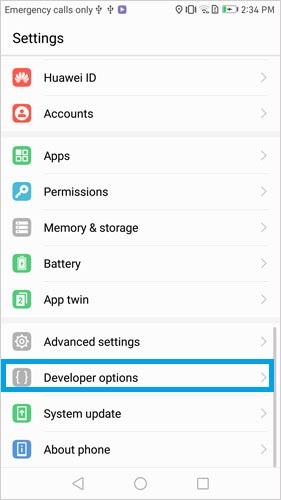 Abrir depuración USB en Huawei P 3
