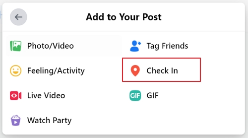 Seleccione Check in