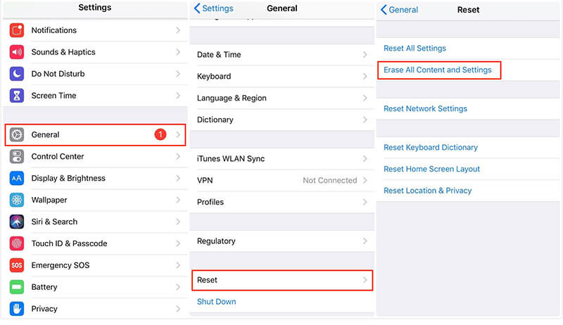   Borrar iPhone 8 y todas las configuraciones con versiones de iOS más antiguas a través de la configuración