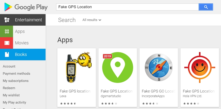 aplicaciones de ubicación GPS falsas Android