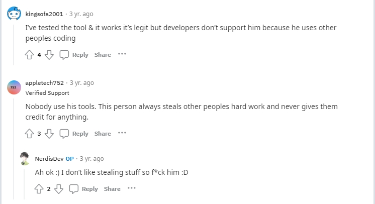 Comentarios de IFRPFile en Reddit