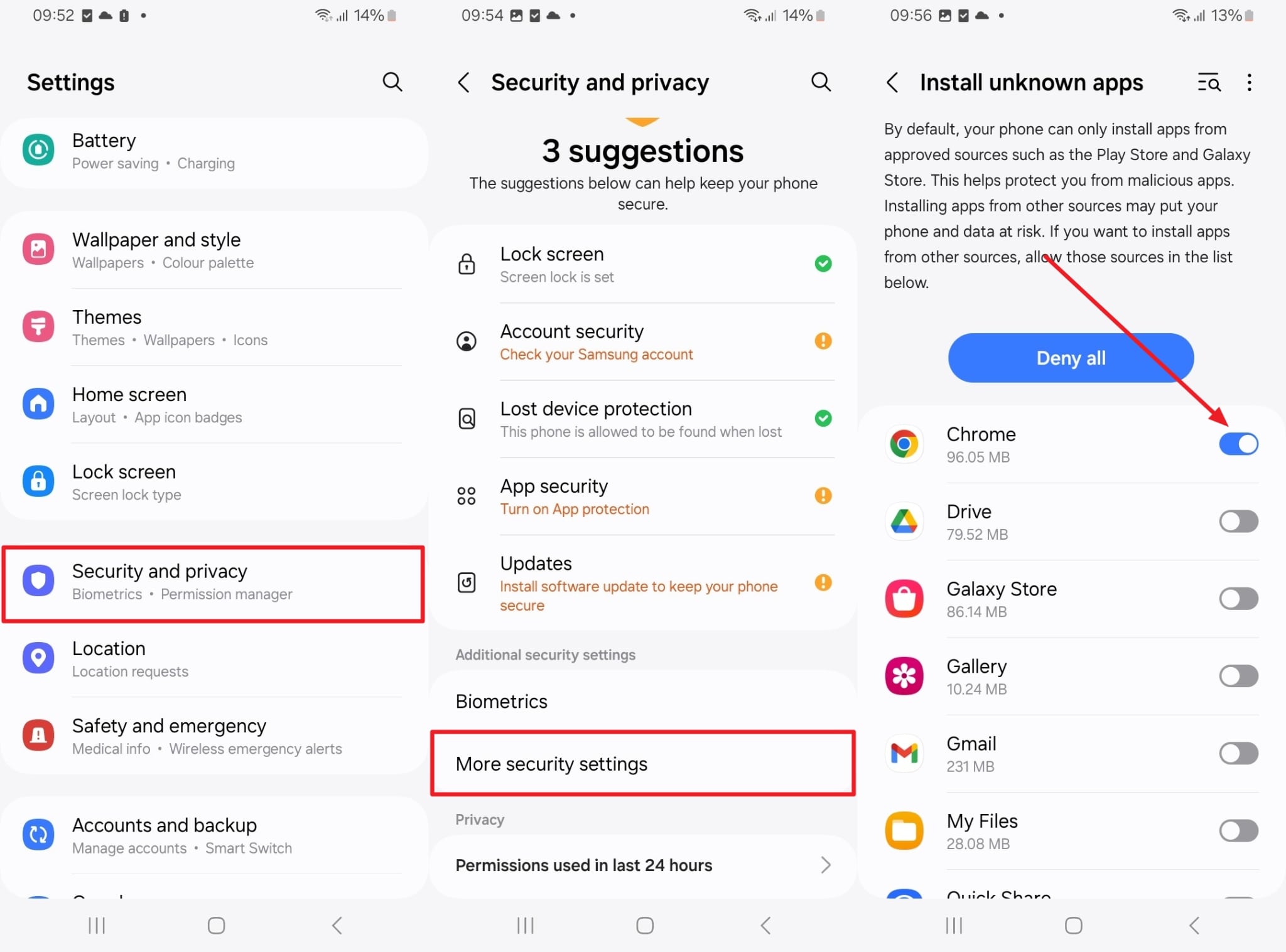 Habilite Chrome para instalar aplicaciones desconocidas