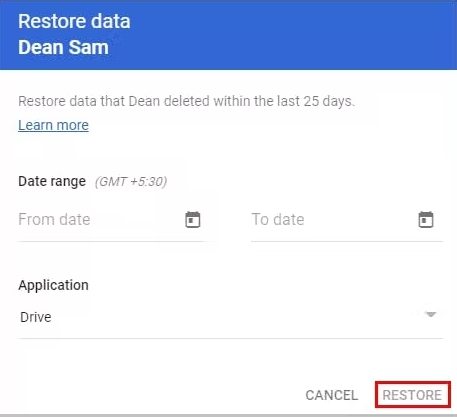 Restaurar administrador de Google