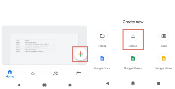 Archivos de carga de Google Drive