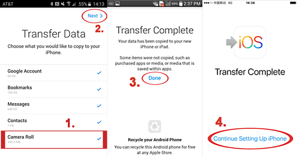 Transferir videos a través de mudarse a iOS