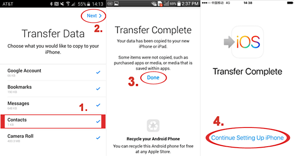 Continuar configurando iPhone