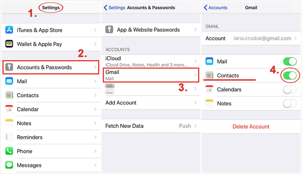 Cómo transferir contats de Galaxy a iPhone 15 con la cuenta de Google