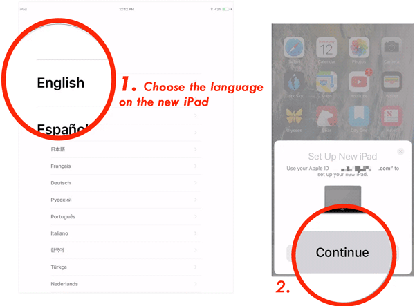 Transferir de iPad a iPad con inicio rápido