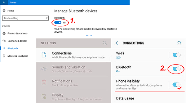 Cómo copiar contactos de Samsung a PC por Bluetooth