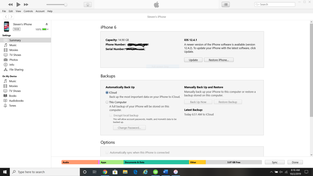 Restaurar con iTunes para actualizar