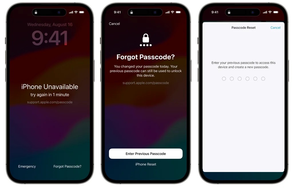 Restablecer el código de acceso en la pantalla de bloqueo sin perder datos