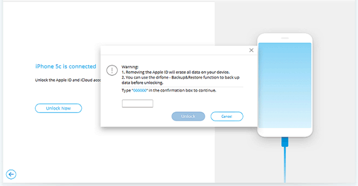 Confirmar para restablecer el iPad sin ID de Apple