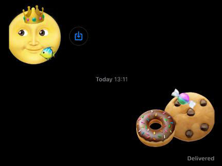 Enviar Emoji Stack Sticker en iPhone