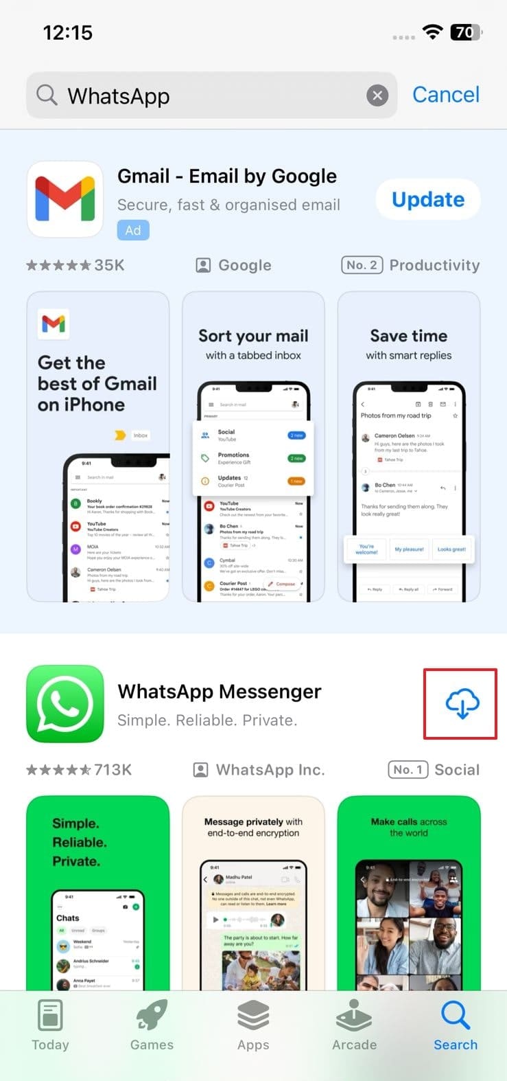 Instale WhatsApp nuevamente