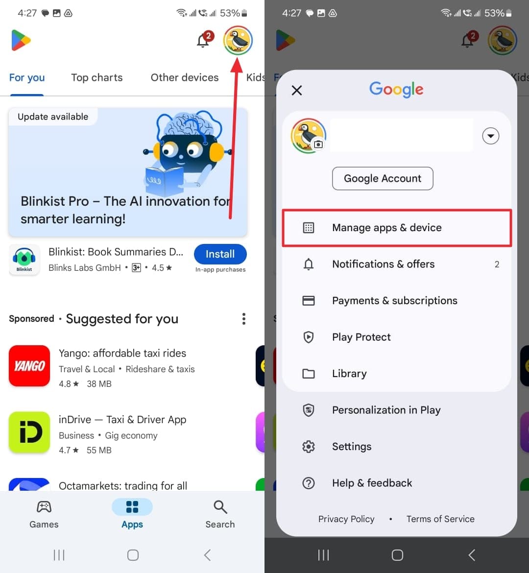 Administrar aplicaciones y dispositivos Android