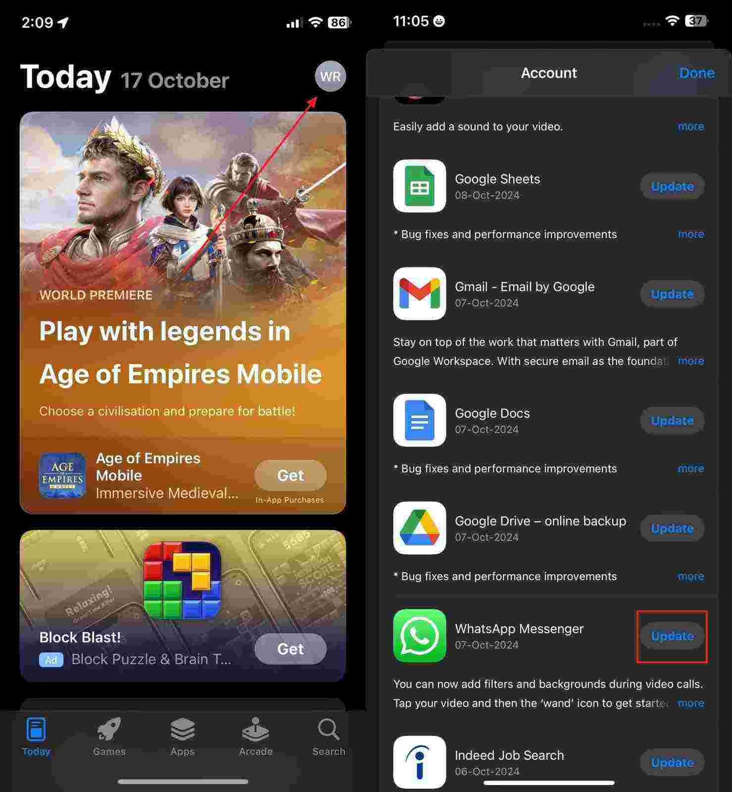 Actualizar iPhone desde App Store