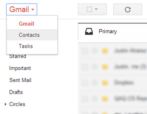Ver contactos en Gmail