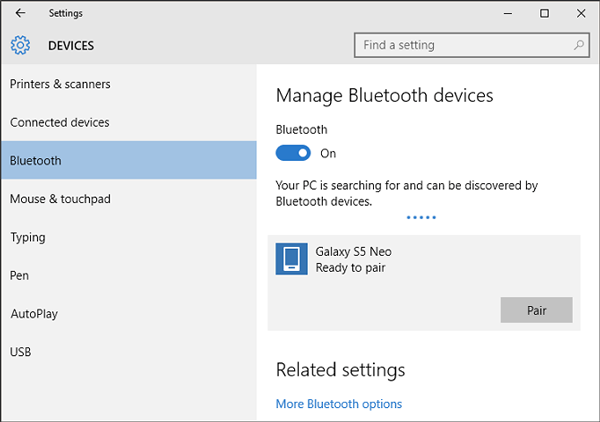 Transfiera archivos de PC a Android de forma inalámbrica a través de Bluetooth