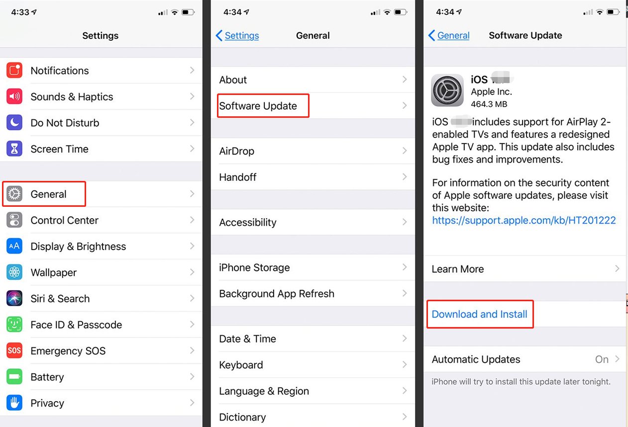 Actualizar iPhone para arreglar el tiempo de pantalla no bloqueando las aplicaciones