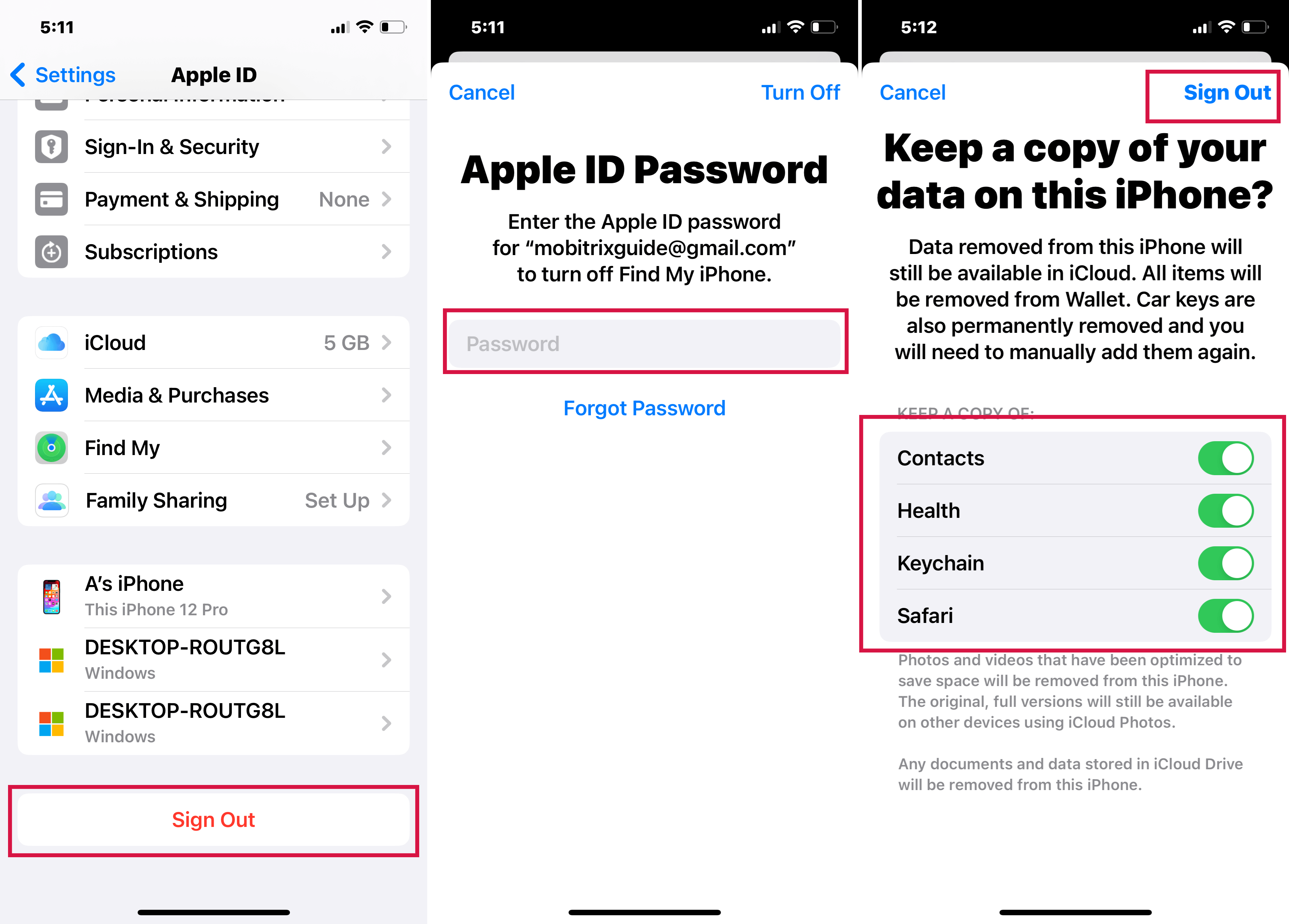   Firme de Apple ID a través de la configuración del iPhone 