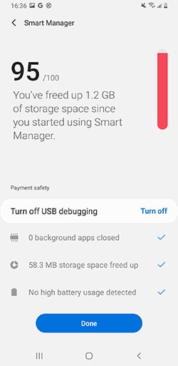 Optimizar el teléfono Samsung