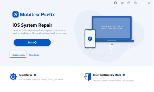 Perfix Haga clic en Reparar iTuness